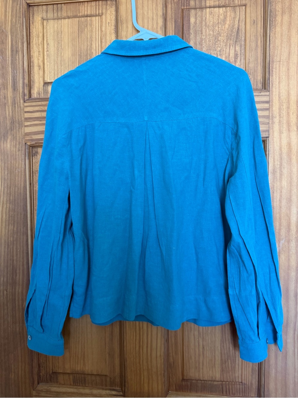 Poetry Women's Teal Curved-Sleeve Button-Up Blouse - Picture 5 of 11